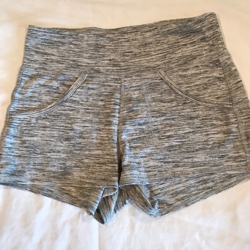 Heather Grey Cotton/Spandex Shorts with Pockets